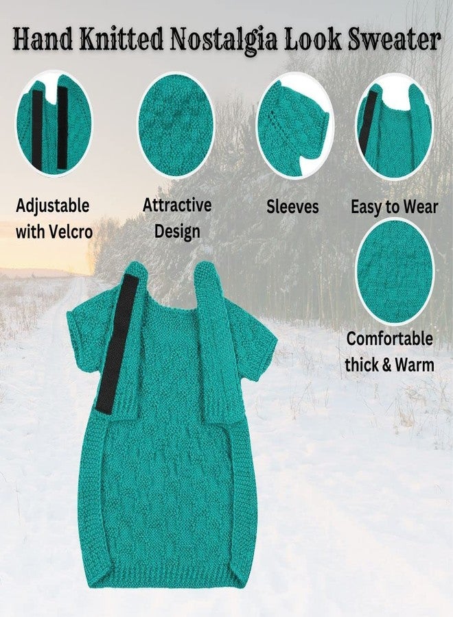 WiggleBoo Limited Edition for Pug Dog || Classic Hand Knitted Winter Sweater/Jacket || Specially Designed || Ultra Warm || Stylish Design || Soft Fabric & Comfortable (Green) - Image 5